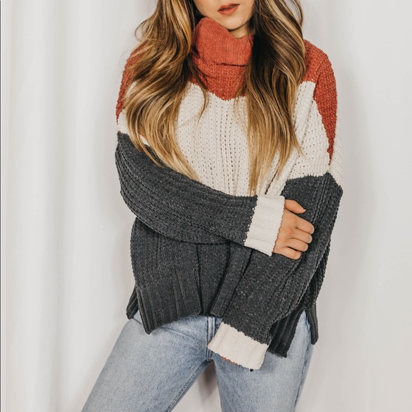 NEW // Brighten My Day Color Block Sweater - Picture 4 of 7